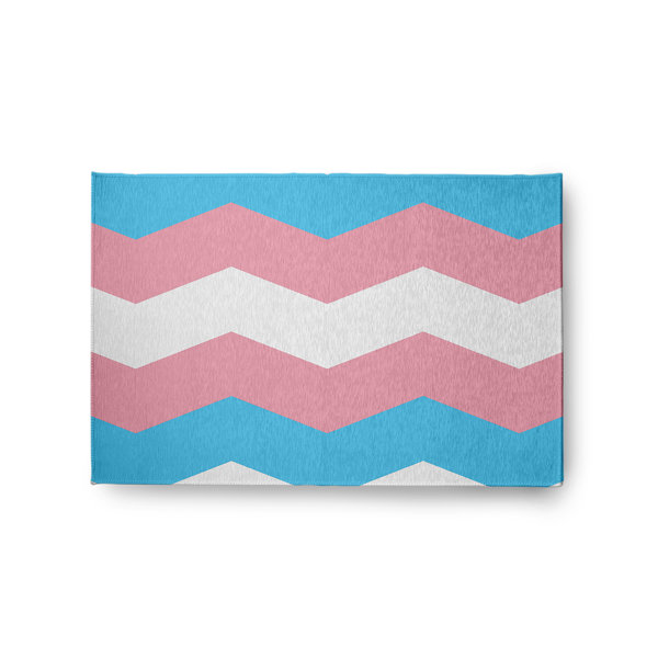 Ebern Designs Samoni Machine Woven / Power Loomed Chenille Pink/Blue